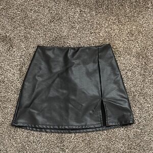 Black Leather Mini Skirt